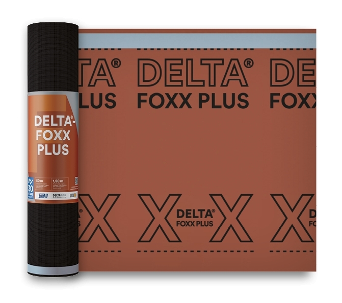 Мембрана диффузионная Delta-Foxx Plus для пологих скатов, с двумя зонами проклейки (75м2)