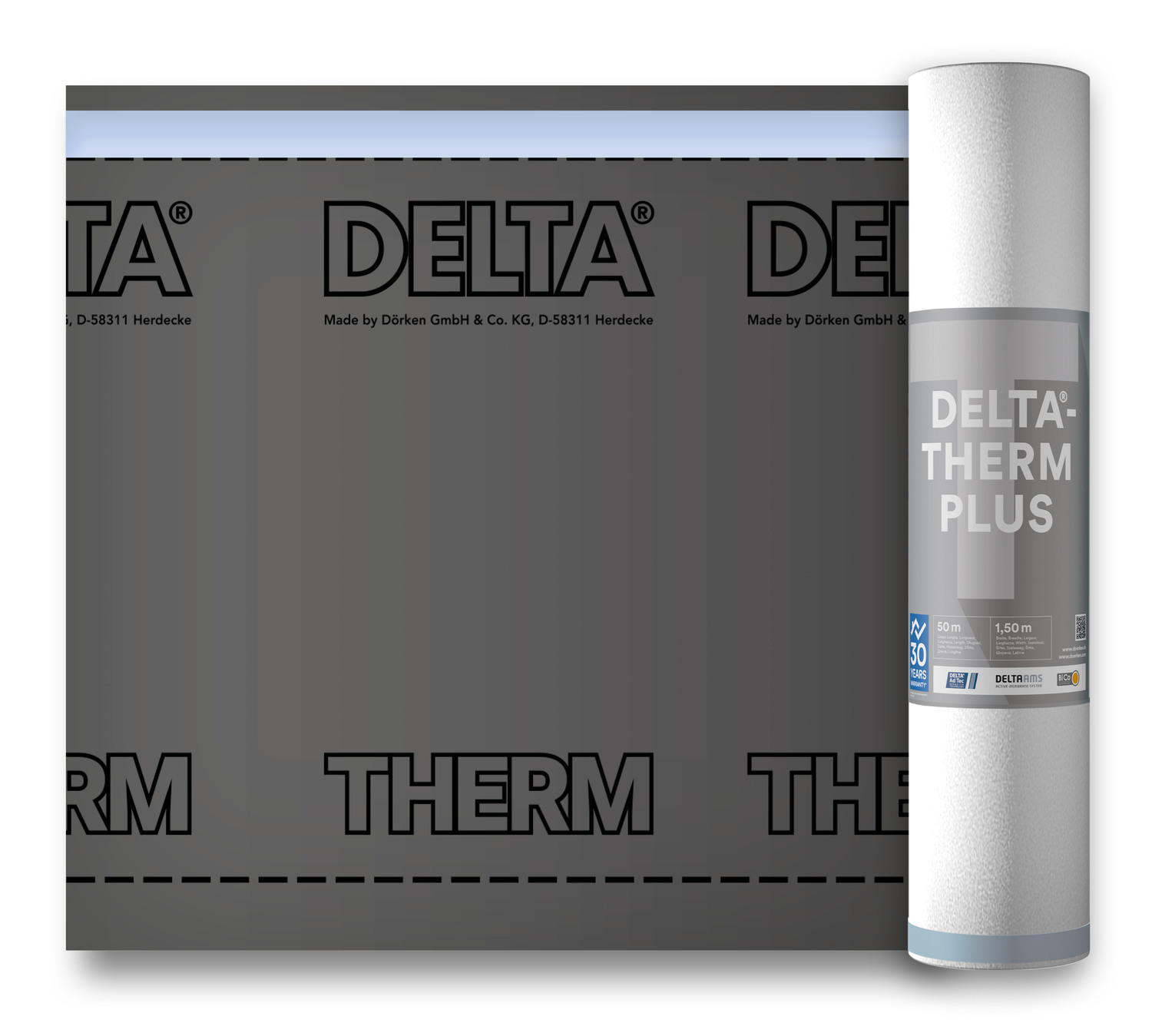 Мембрана диффузионная Delta-Therm Plus термостойкая для металлических кровель, с двумя зонами проклейки (72м2)