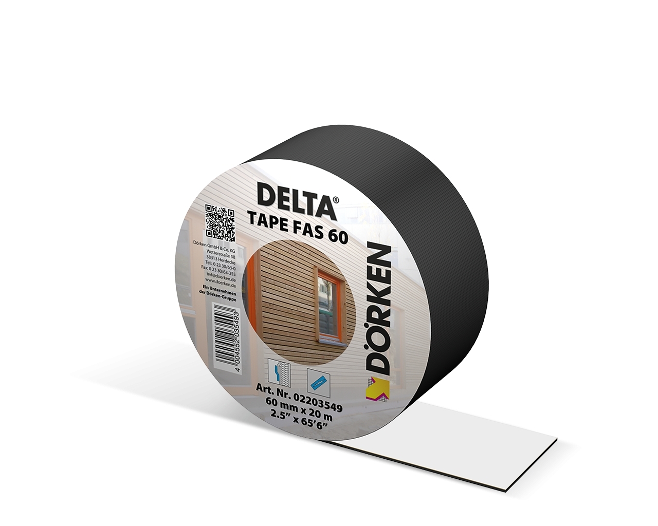 Лента Delta-Tape Fas 60 односторонняя для проклейки нахлестов фасадных мембран Delta семейства Fassade (20мх60мм)