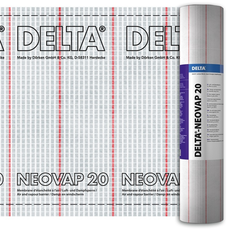 Пароизоляция самоклеящаяся Delta-Neovap 1500 с алюминиевой фольгой для плоских крыш (64,8м2)