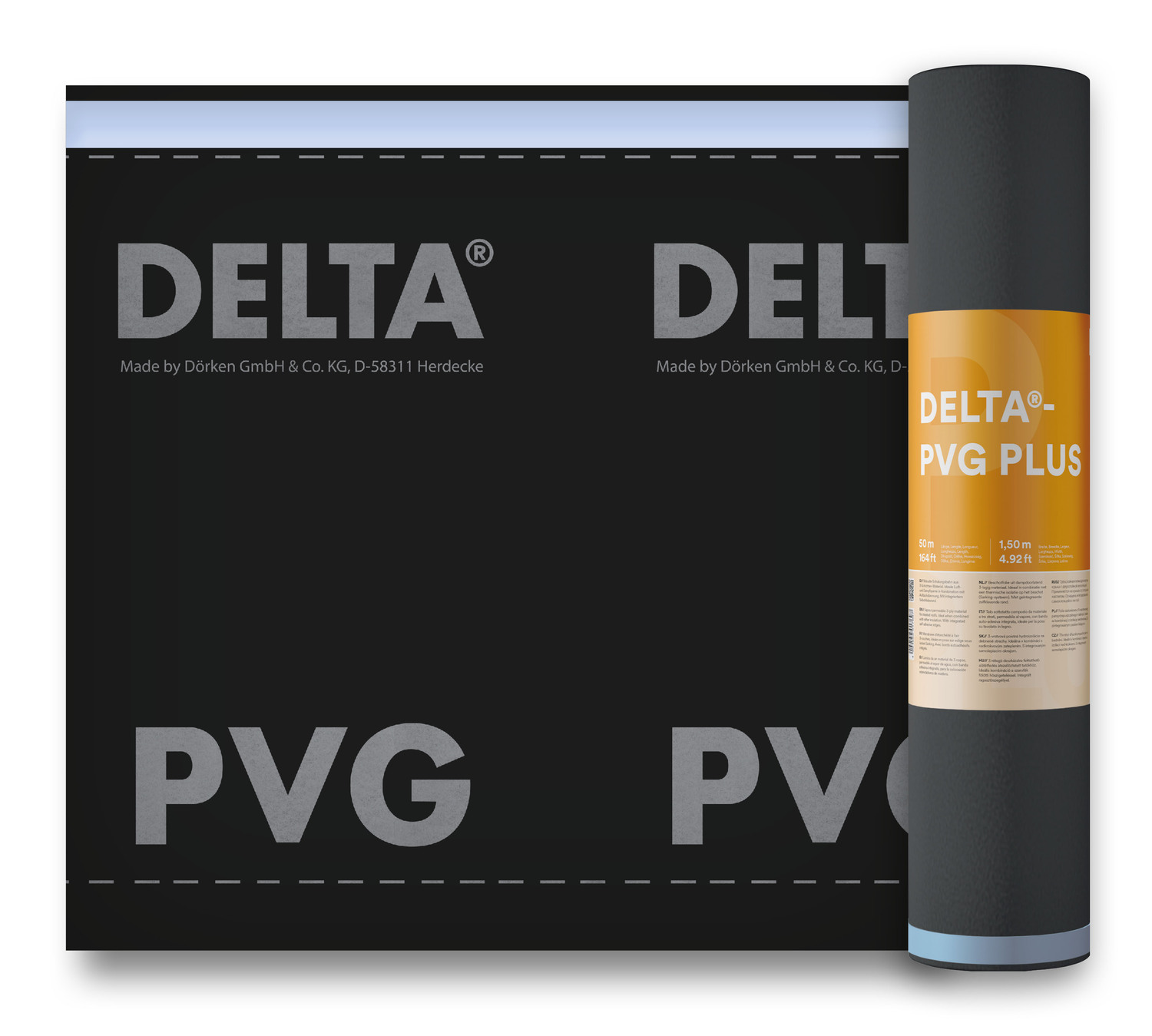 Пленка гидро-пароизоляционная Delta-PVG Plus, с двумя зонами проклейки (75м2)